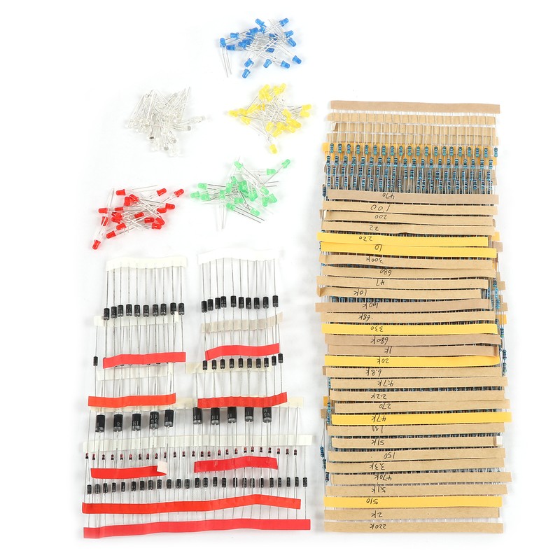 Super Electronic Component Kit 7 Values Set Resistor Diode Capacitor