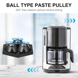 Appliance Sliders for Kitchen Appliances, 8 Pack 360° Rotating Mini Caster Wheels with Stainless Steel Balls, Self Adhesive Sticky Rollers for Coffee Maker, Air Fryer, Mixer