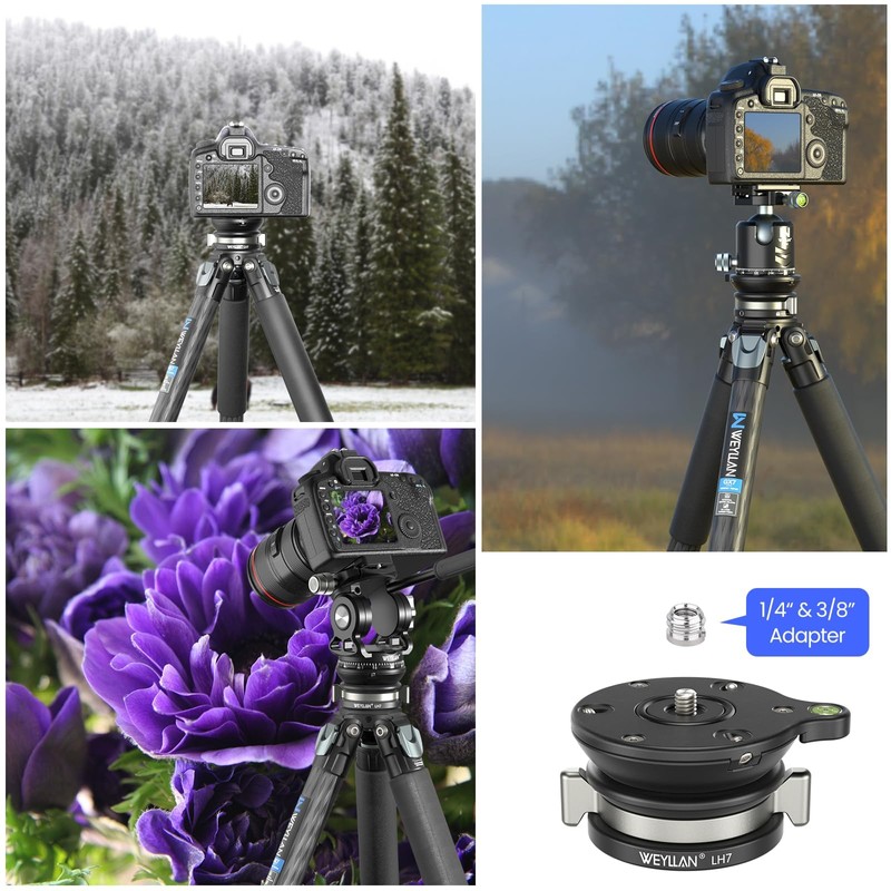 WEYLLAN LH7 Leveling Base Tripod Leveling Base Camera Leveler with