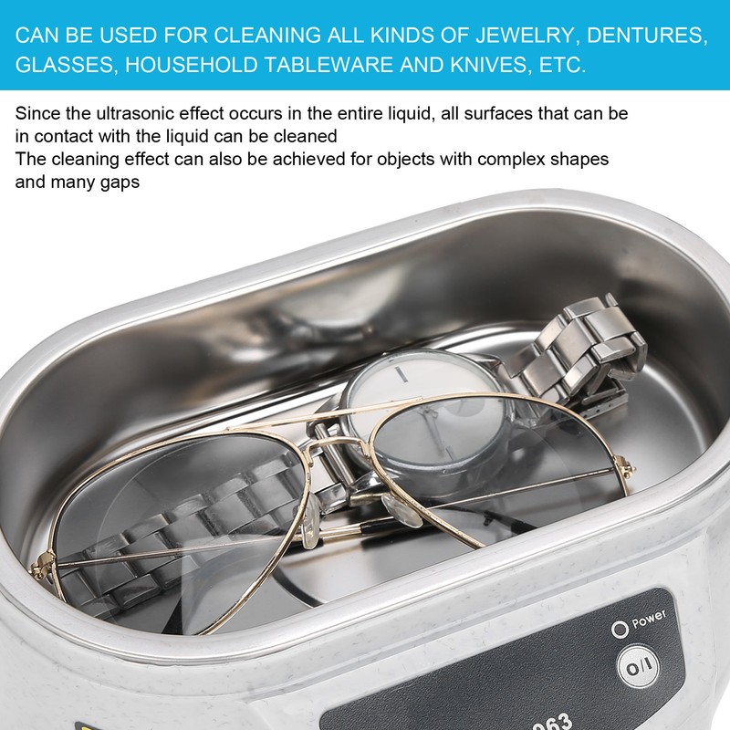 Rrofessional Dentures Ultrasonic Cleaning Machine Mini Household Eyeglasses Jewelry CleanerAU