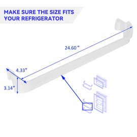 ECOTRIC 240534901 Refrigerator Door Shelf Rack Bar Rail Retainer Compatible with Kenmore Frigidaire Refrigerators Replacement for AP3214630 PS734935 Door Bin Refrigerator Parts & Accessories