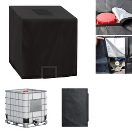 IBC Tank Cover, Container Cover, Waterproof, Anti-UV Protective Cover, IBC Tarpaulin, for Water Tank100L 420D Protective Tarpaulin/Rainwater Films, Dustproof Cover, for 1000L IBC Containers (120 x 100