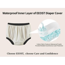 EEOST Adult Diaper Cover for Incontinence Noiseless Leak-Protection Underwear Plastic Pants Over Diapers Waterproof Rubber Pants (Black, 3XL(Men Size))
