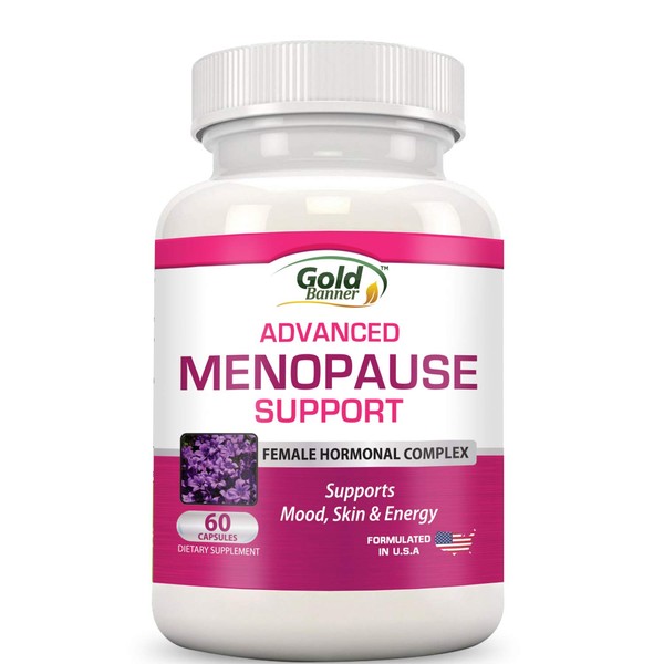 Advanced Menopause Support - Natural Female Hormonal Complex for Hot Flashes, Mood Swings & Vaginal Dryness - Black Cohosh, Soy Isoflavones & Herbal Extract Formula - Does Not Include Hormones