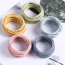 HAPVITAL Large Capacity, 100 Pieces, Adult Elastic Bands, Hair Rubber Bands, Non-marking Hair Rubber, Women's Accessories, Stylish, Hair Access, High Elasticity, Thickness, 0.2 inches (4 mm), Hair