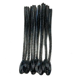 Dead Set Bassin Worms 10 Hand Poured 6” Braid Plastic Worm. “Blue Shad”