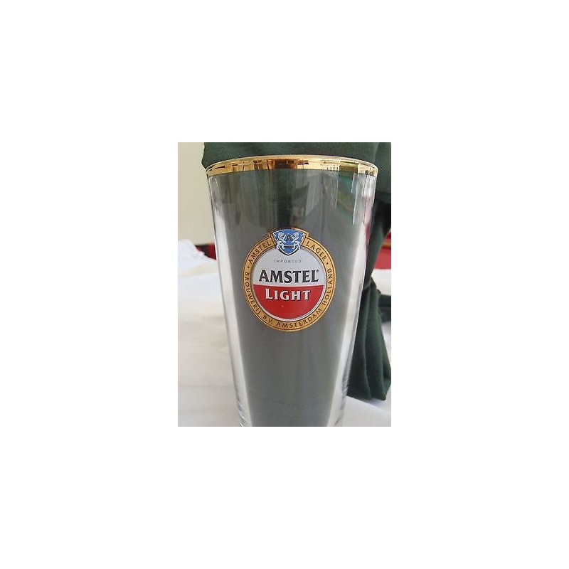Amstel Light 24 K Gold Rimmed Pint Glass | Set