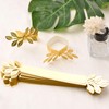 URROMA 50 Pcs Gold Leaves Napkin Buckle, Reflective Gold Leaf-Shaped