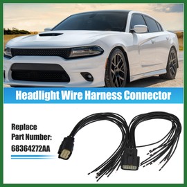Motoforti 2 Pcs Halogen Headlight Wire Harness Connector Pigtail 68364272AA for Dodge Charger 2015 2016 2017 2018 Long-lasting