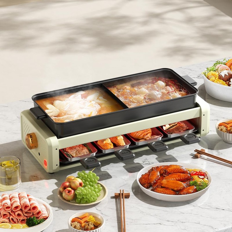 AORAN Smokeless Indoor Grill With Hot Pot – 1800W Electric