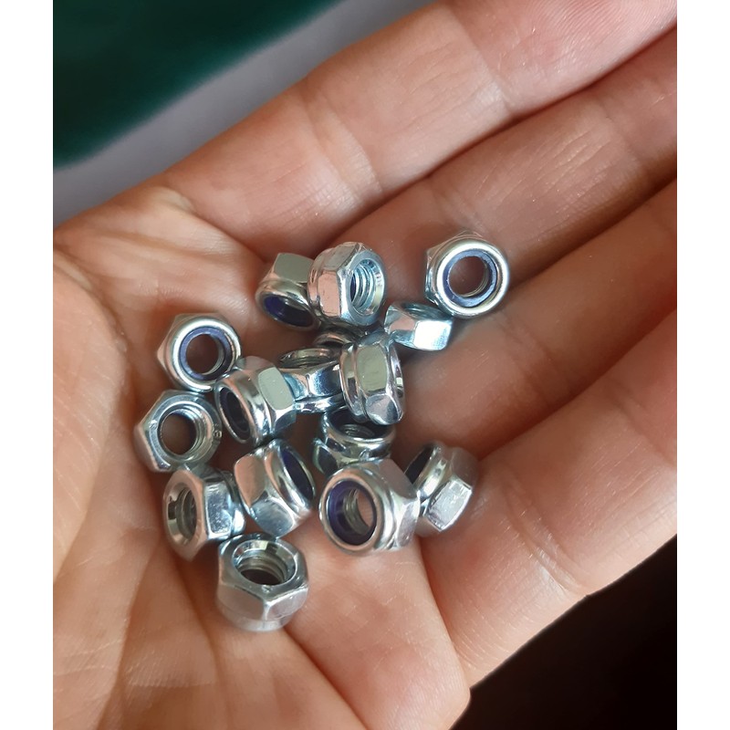 M6 Nyloc Hex Nut Locking Metal Steel Sheet Zinc Plated