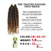6 Inches 8 Packs Super Short Passion Twist Crochet Hair