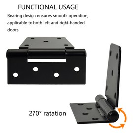 Hedume 6 Pack Heavy Duty Gate Hinges, 3.5 Inch Black Iron Extra Thick Industrial T Hinge, Barn Door Hinges Shed Door Hinges for Large Wooden Gates Wood Fence Outdoor (Screws Included)