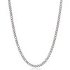 Fiusem Silver Tone Cuban Link Chain for Men, 5mm Mens