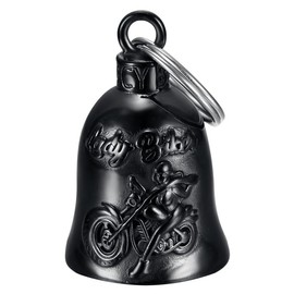 MOCY BELL - Clochette Moto Lady Biker Guardian Gremlin Mocy Bell Acier Stainless Steel Black, see description