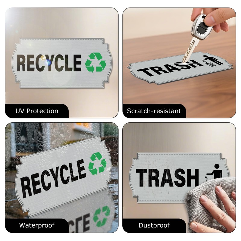 Anobell 10 Pack Recycle Trash Magnets 6"×3" No Adhesive Residue