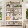 FOTOSOK 6-Tier Bamboo Shelf Set of 2, Bamboo Bookcase with