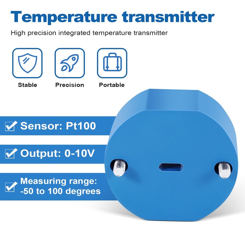 Happysnow RTD PT100 Temperature Transmitter DC24V Minus 50~100 Degrees Output