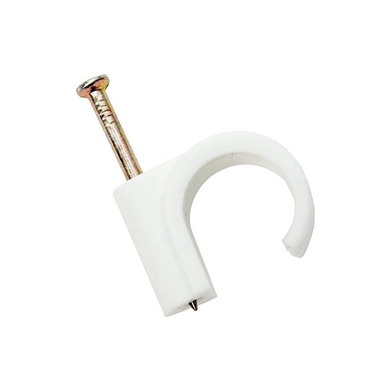 Merriway BH04503 (20 Pcs) Nail-In Pipe Clip with Masonry Nail,