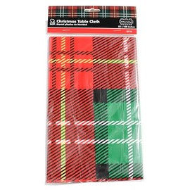 Chef Craft Christmas Plaid Tablecloth, 52x108 Inches, Red, Green, Yellow, & White