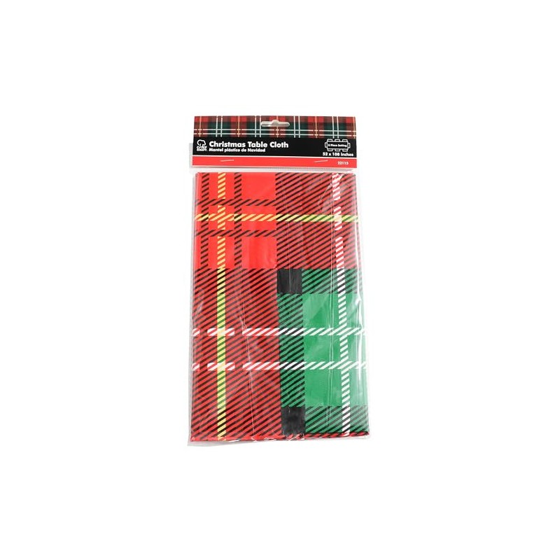 Chef Craft Christmas Plaid Tablecloth, 52x108 Inches, Red, Green, Yellow,