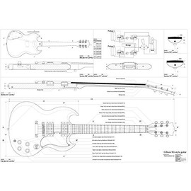 SG Style - Electric Guitar Plans - Full Scale - To Make a Guitar -