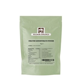 Creatine Monohydrate Powder 1kg, Creatine Supplement, Micronized Creatine, Creatine Powder, Unflavoured, 5000mg Per Serv (5g), 200 Servings – by Manor Springs