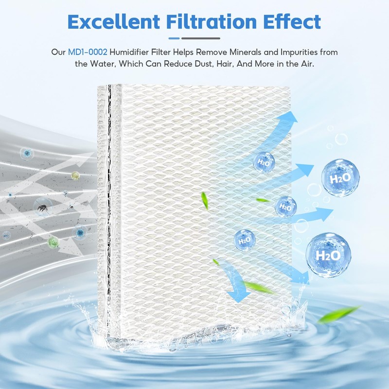 IGNISFLARE 8-Pack MD1-0002 MD1-0001 Replacement Wick/Filters Compatible with Vornado MD10002