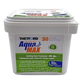 THETFORD AquaMAX® Summer Cypress Scent RV Holding Tank Treatment, Formaldehyde Free, Waste Digester, Septic Tank Safe, 30 Count Toss-Ins (96665)