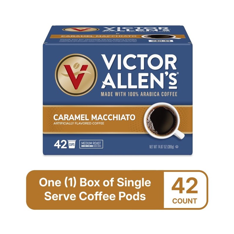 Victor Allen's Coffee Caramel Macchiato Flavored, Medium Roast, 42 Count,
