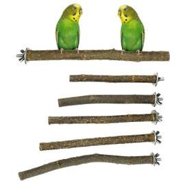 6 Natural Perches for Birds - Stainless Steel Attachment - Budgie Toy - Cockatiel Toy - Bird Toy