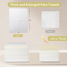 O2frepak Cleansing Towels, 50 Pieces 25x30cm Thick Makeup Remover Towels, Skin Care Towels, Disposable Towels, Wet & Dry Suitable for Sensitive Skin and Baby Skin