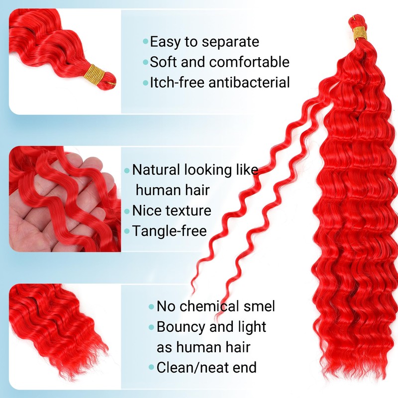 Boho Hair for Braiding 18 Inch Curly Crochet Hair Deep