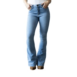 Kimes Ranch Women's Jennifer Casual Durable Western Ultra-High Rise & Wide Flare Leg Light Wash Denim Jeans, 0-34