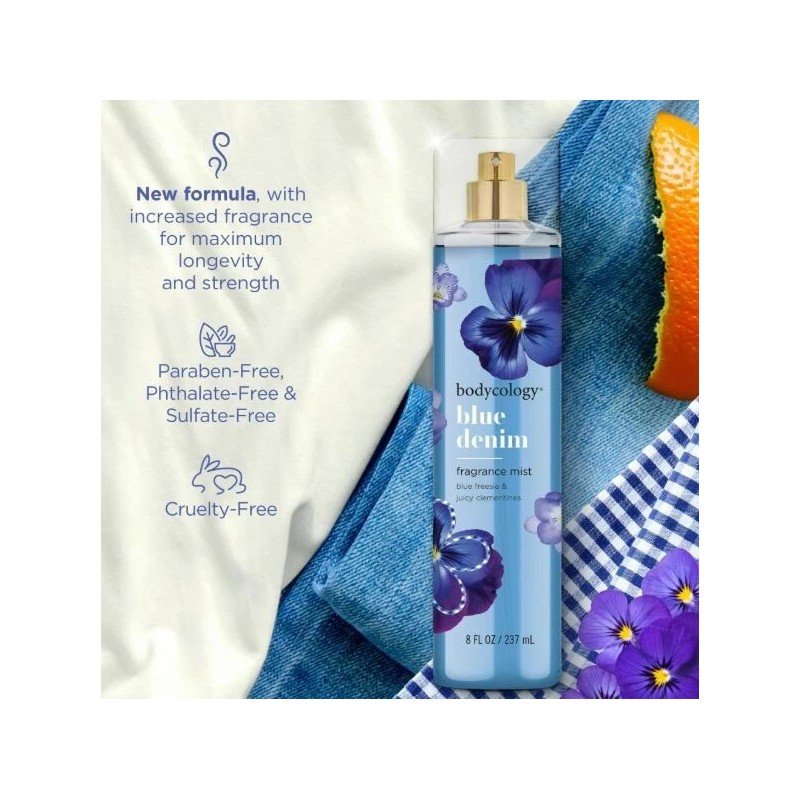 Bodycology Blue Denim Body Mist 8 fl.oz - Free Shipping
