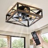 LEDIARY Caged Low Profile Ceiling Fans with Lights and Remote,