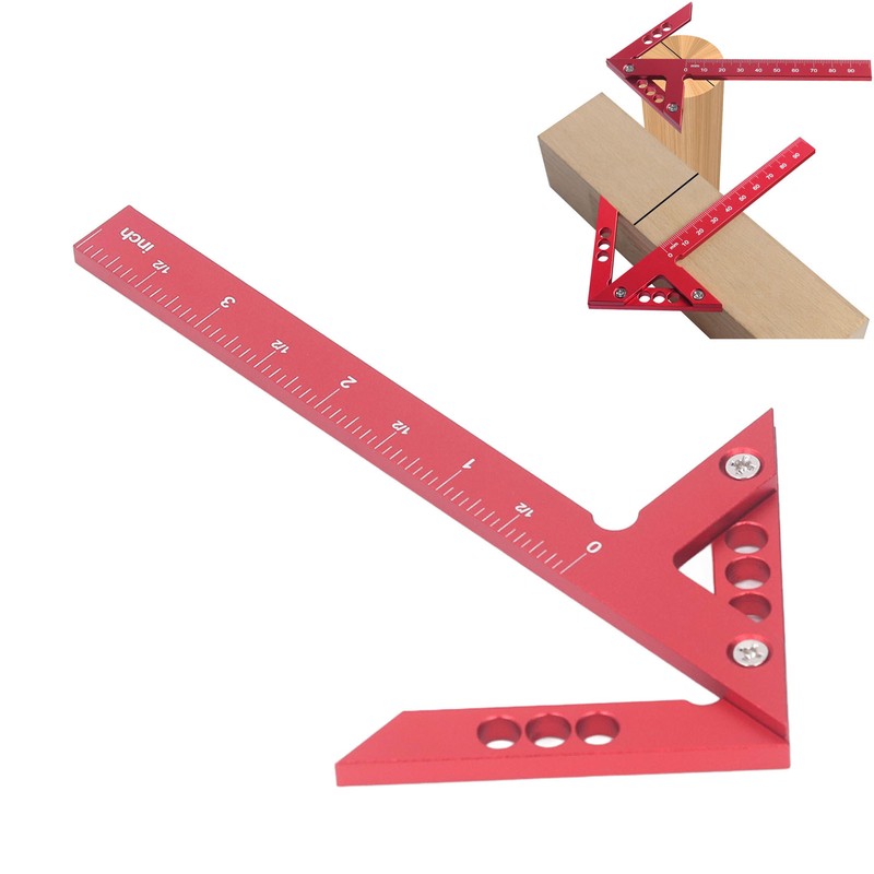 Center Gauge 100mm 45° 90° Aluminum Alloy Line Ruler Measuring