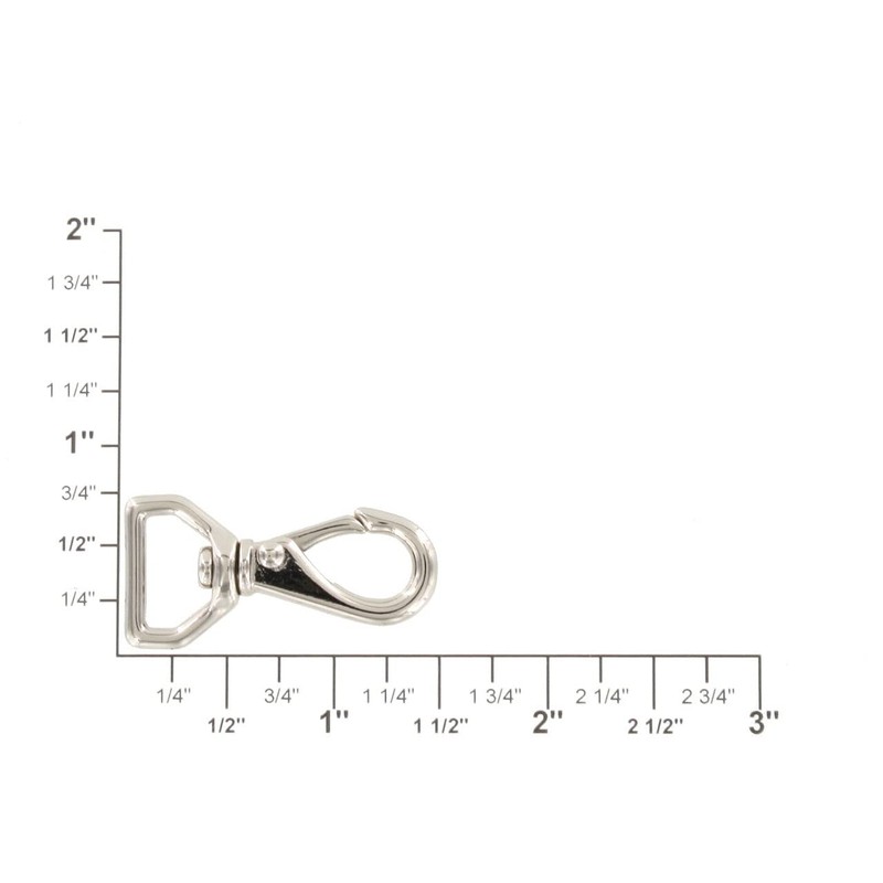 220 Nickel Plate, Mini Swivel Lever Snap, Solid Brass-LL, 1/2"