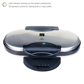ZZ Heart Waffle Maker with Non-Stick Plate 1200W, Black/Silver
