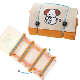 JianJian's Home Makeup Pouch, Travel Pouch, Cute, Makeup Pouch, Large Capacity, 4 Compartments, Travel, Convenient Goods, Waterproof, Cosmetics Pouch, Toiletry Pouch, Portable, Foldable,