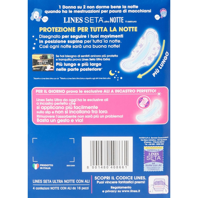 Lines Ultra Absorbent Silk Ultra Night with Wings Pack of