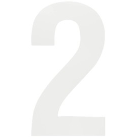 Bulk Hardware BH04241 White Vinyl Stick On Wheelie Bin, Post Box, Window Numbers 150mm (6 inch) - Number 2 - Pack of 3