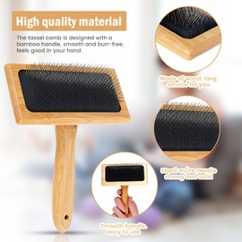 ZLHETWT Wool Carding Comb Wool Carding Brushes with Solid Wood Handle Multi Purpose Hand Wool Brushes Professional Needle Felting Brushes for Craft Felt Project Wool Coat Felt Rug Tassel Dog Hair