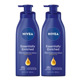 NIVEA Essentially Enriched Body Lotion For Dry Skin, Pack of 2, 16.9 Fl OZ Pump.