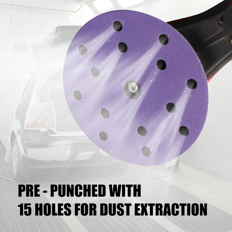 FASTPLUS 100 PCS 150mm 240 Grit Ceramic Sanding Discs, 6