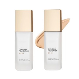 Color Changing Magic Foundation Makeup, Magical Color Changing Foundation with SPF15, Even Skin Tone BB Cream Makeup Base Concealer, Lightweight, Moisturizes for All Skin (2PCS)