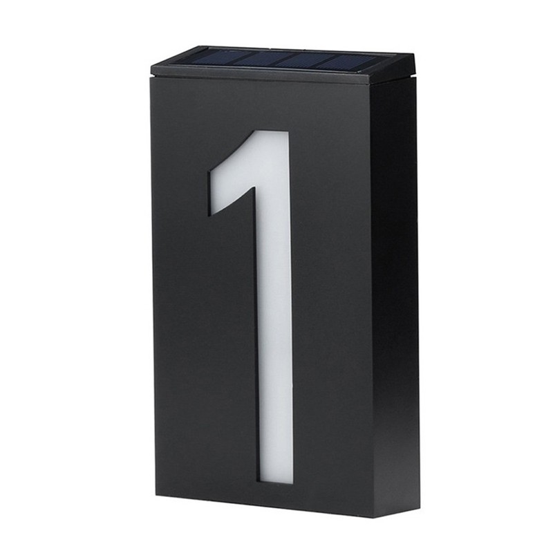 Solar House Number Solar Powered 1000mAh Rechargeable LED Illuminated Address