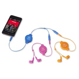 ReTrak Retractable Headphones Splitter, Blue ( ETCABLESPLBU)
