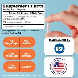 Health Thru Nutrition Skineu™ - Skin Probiotic + Prebiotic | Supports Skin Hydration & Elasticity | Clinically Studied Ingredients |3rd Party Tested, Non-GMO & Gluten-Free | 30 VegeCapsules