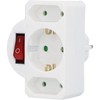 UNITEC Adaptor Plug with 1x Schuko and 2x Euro Switch,